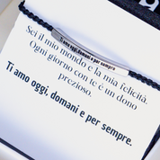 Bracelet avec gravure "Je t'aime aujourd'hui, demain et toujours".
