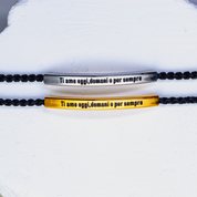 Bracelet avec gravure "Je t'aime aujourd'hui, demain et toujours".