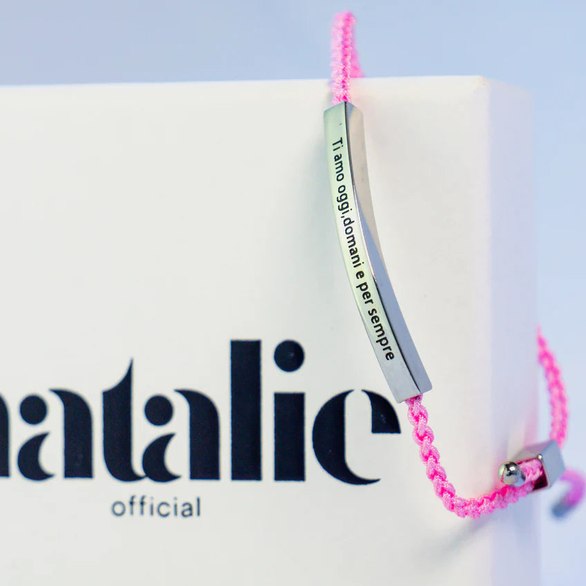 Bracelet avec gravure "Je t'aime aujourd'hui, demain et toujours".