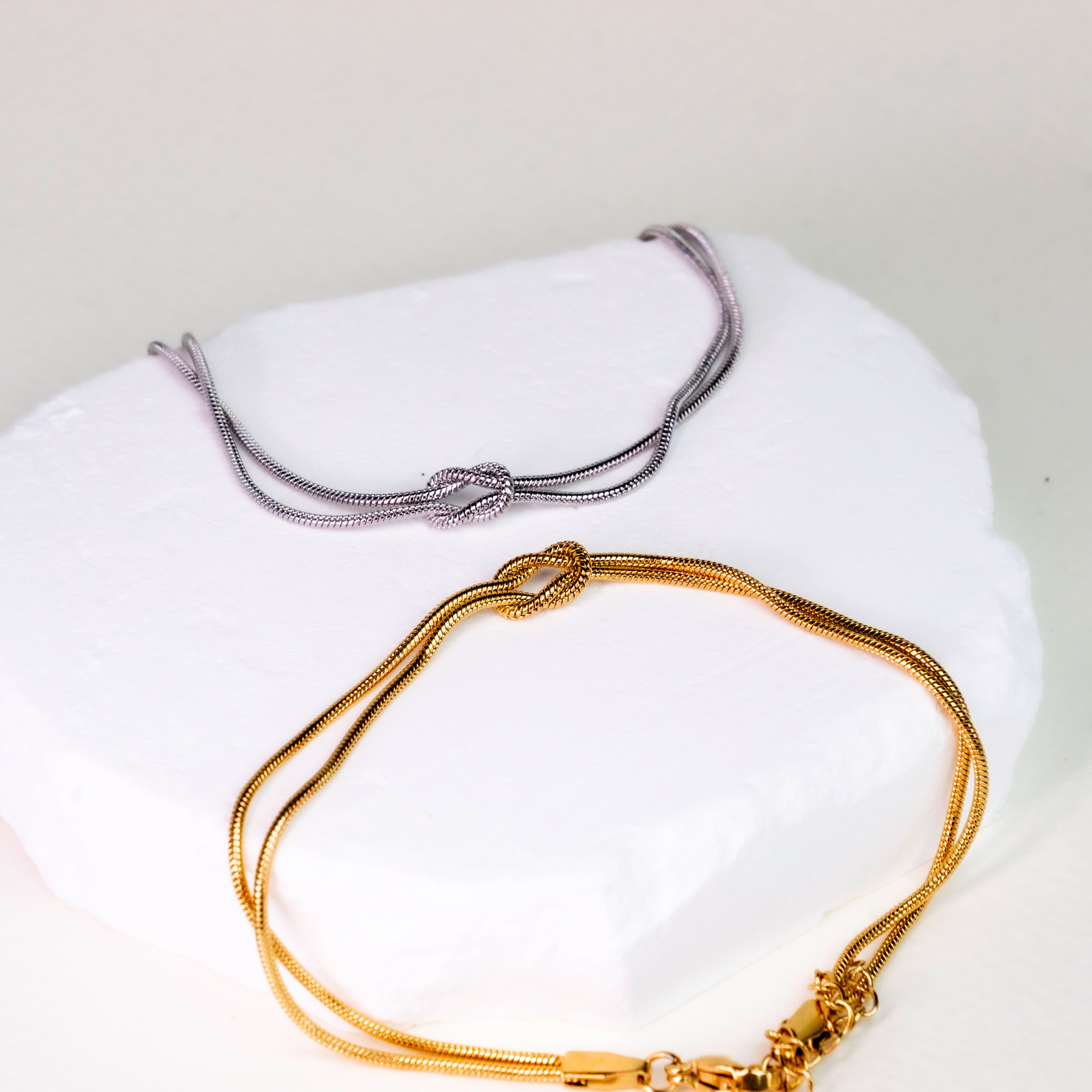 Coppia di 2 Bracciali Nodo d'Amore