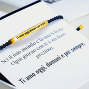 Bracelet avec gravure "Je t'aime aujourd'hui, demain et toujours".