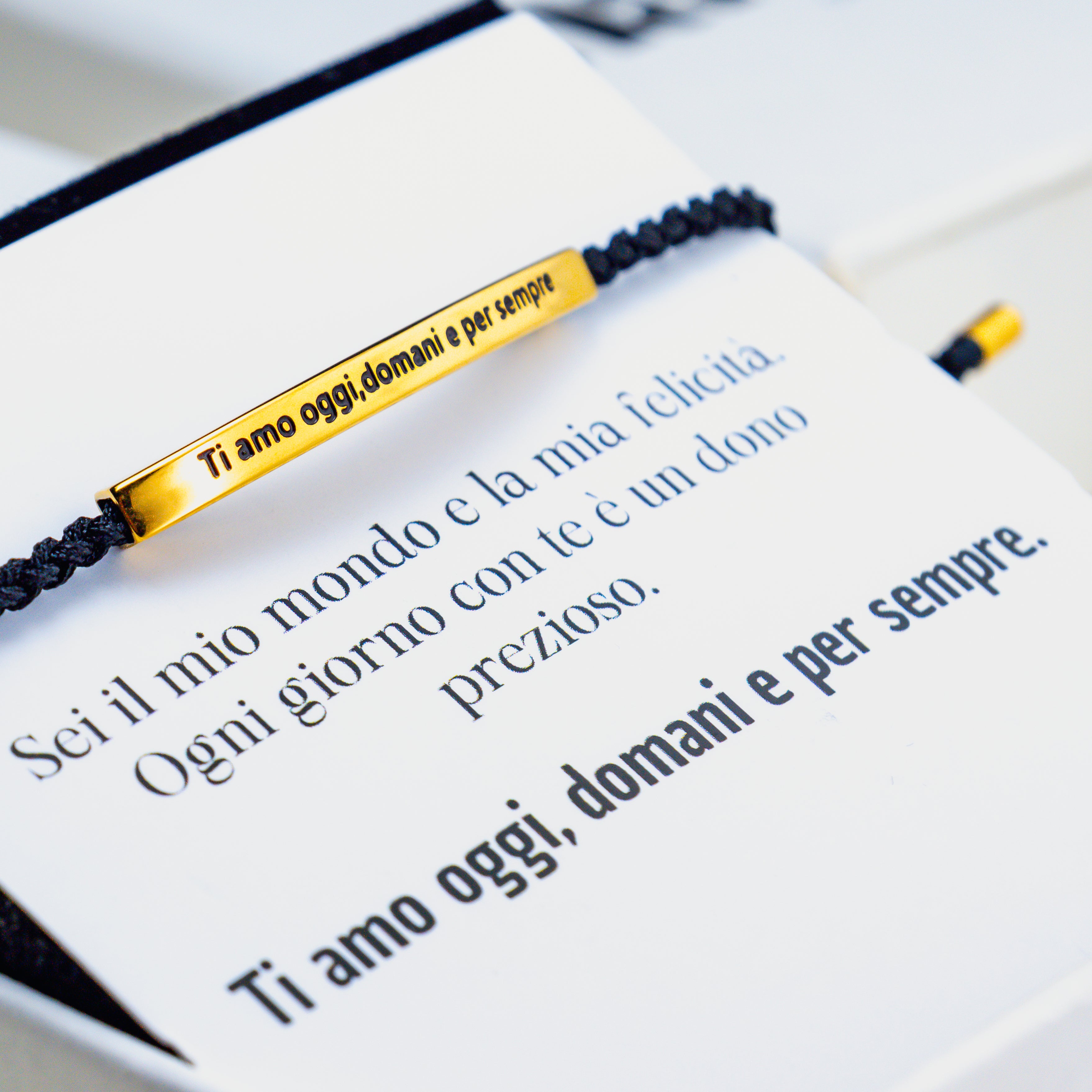 Bracelet avec gravure "Je t'aime aujourd'hui, demain et toujours".