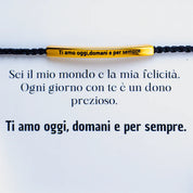 Bracelet avec gravure "Je t'aime aujourd'hui, demain et toujours".