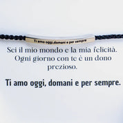 Bracelet avec gravure "Je t'aime aujourd'hui, demain et toujours".