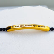 Bracelet avec gravure "Je t'aime aujourd'hui, demain et toujours".