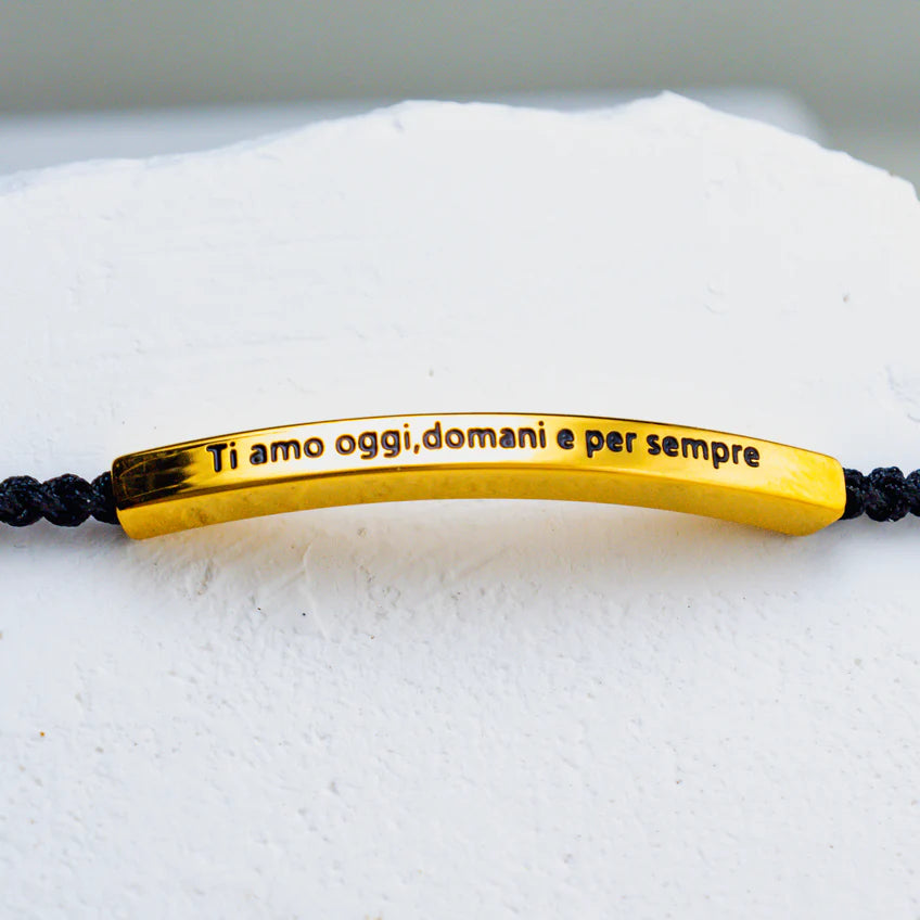 Bracelet avec gravure "Je t'aime aujourd'hui, demain et toujours".